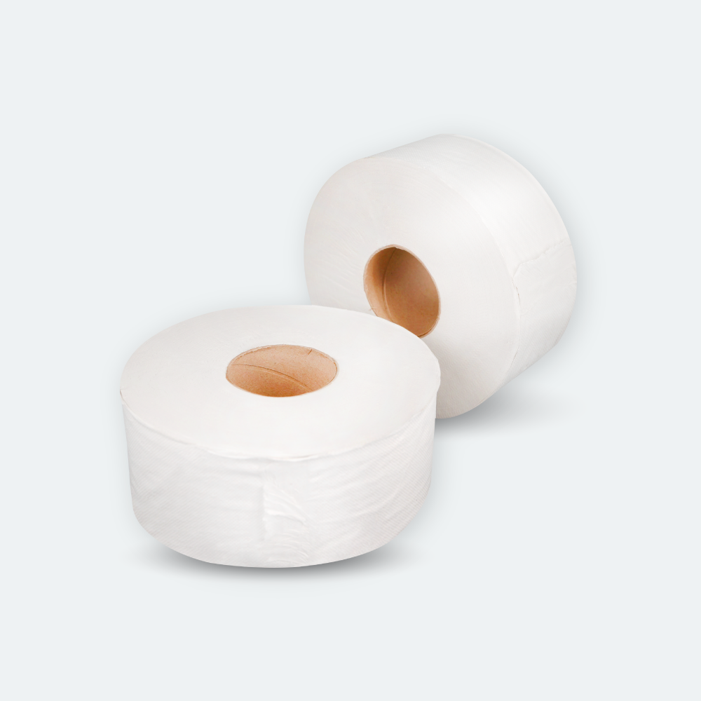 Jumbo Toilet Roll - 2 Ply, Recycled Pulp, 1 Roll