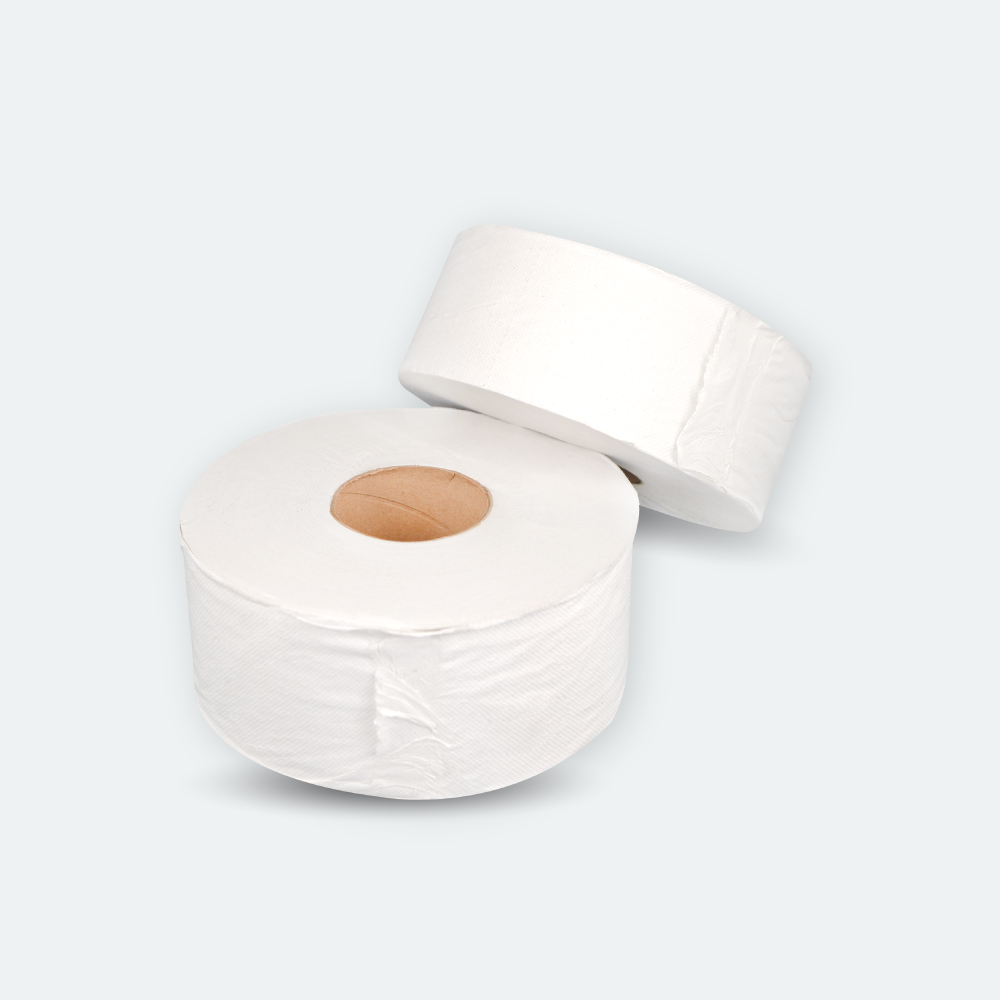 Jumbo Toilet Roll - 2 Ply, Recycled Pulp, 1 Roll