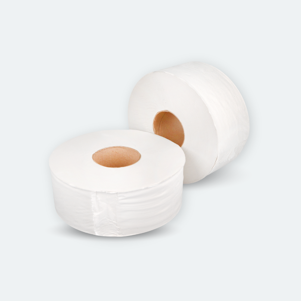 Jumbo Toilet Roll - 2 Ply, Mixed Pulp, 1 Roll