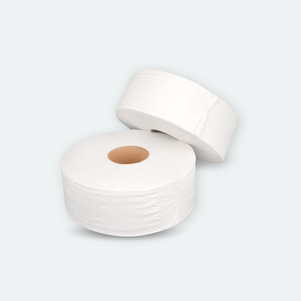 Jumbo Toilet Roll - 2 Ply, Mixed Pulp, 1 Roll