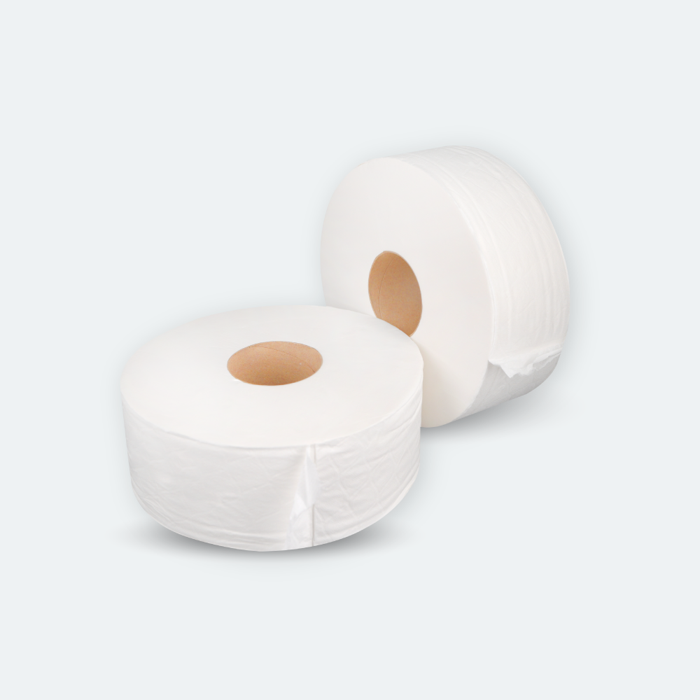 Jumbo Toilet Roll - 2 Ply, 100% Virgin Pulp, 1 Roll